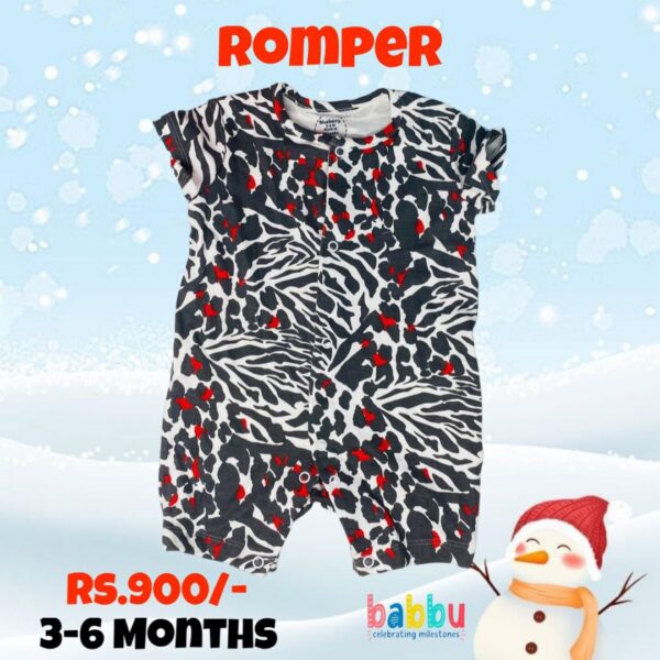 Rompers 3-6 Months - Grey Lepord Print