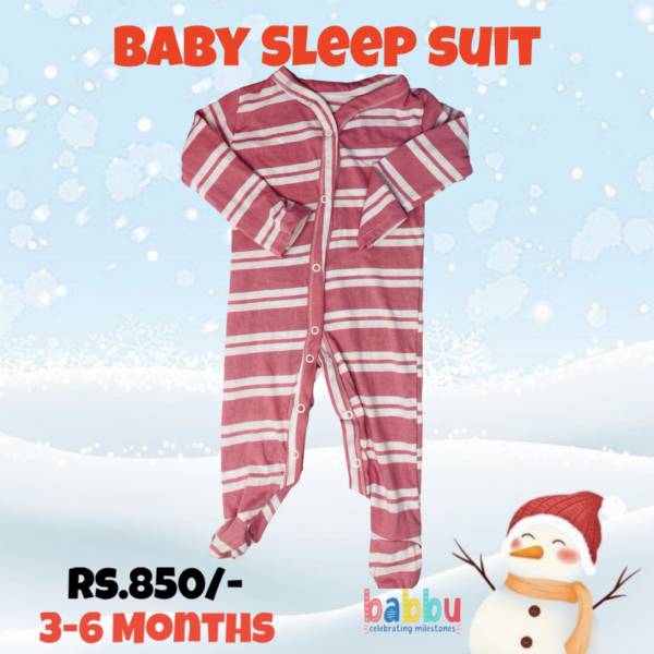 Sleep suits 3-6 Months - Light Pink Stripes