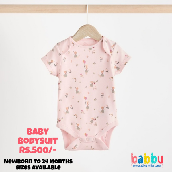 Bodysuit 6-9 Months - Light Pink Small Print