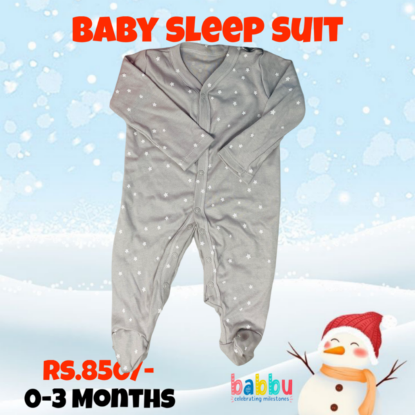 Sleep suits 0-3 Months - Grey Stars