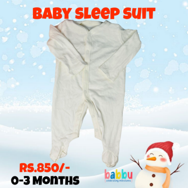 Sleep Suits 0-3 Months - Plain white