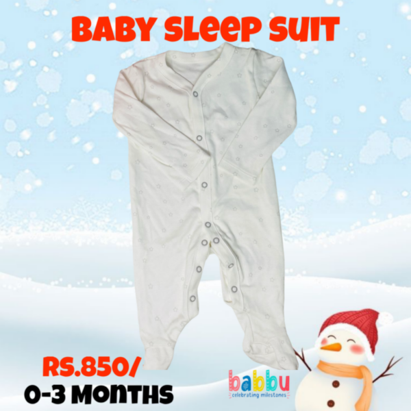 Sleep Suits 0-3 Months - Grey stars