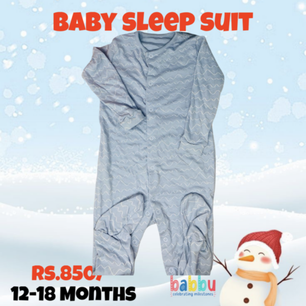 Sleep suits 12-18 Months - Light Blue with White Stripes