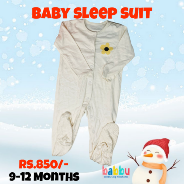 Sleep Suits 9-12 Months - white flower