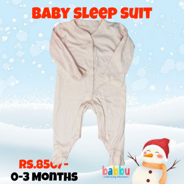 Sleep Suits 0-3 Months - Light Pink