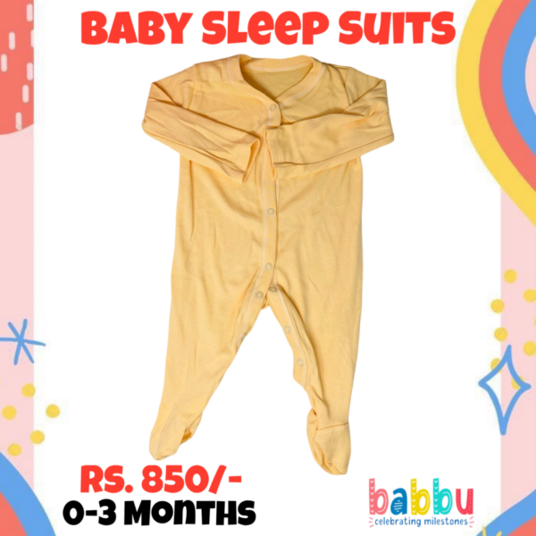 Sleep Suits 0-3 Months - pale orange