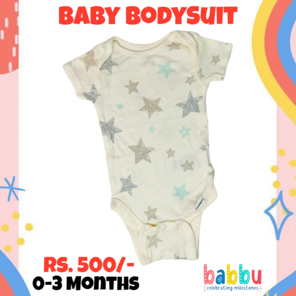 Bodysuits 0-3 Months - Blue & grey stars