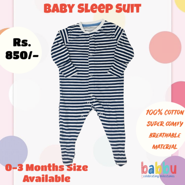 Sleep Suits 0-3 Months - black stripes