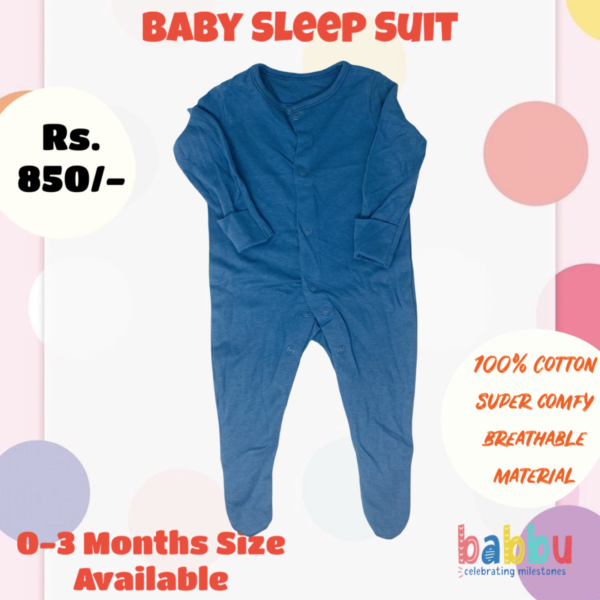 Sleep Suits 0-3 Months - navy blue