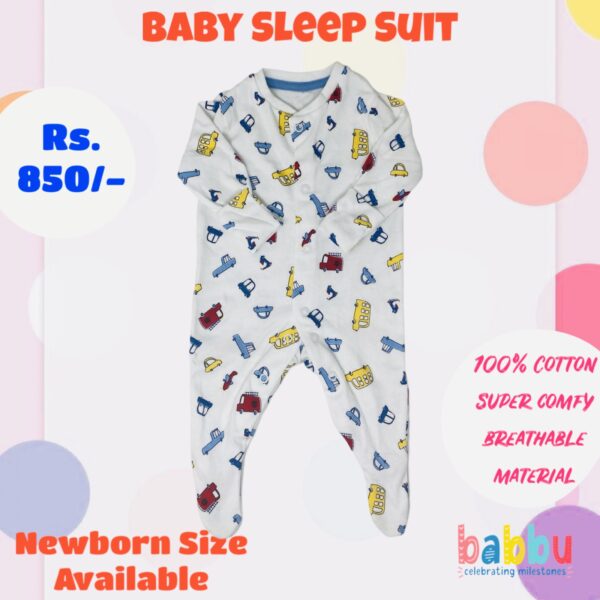 Sleep Suits Newborn - Cars & Trucks