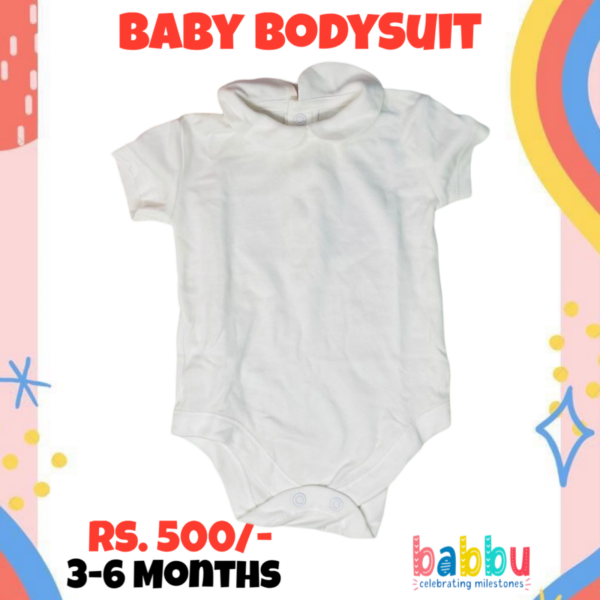 Bodysuits 3-6 Months - White with Frill