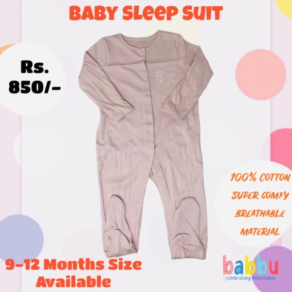 Sleep Suits 9-12 Months - pink tulip