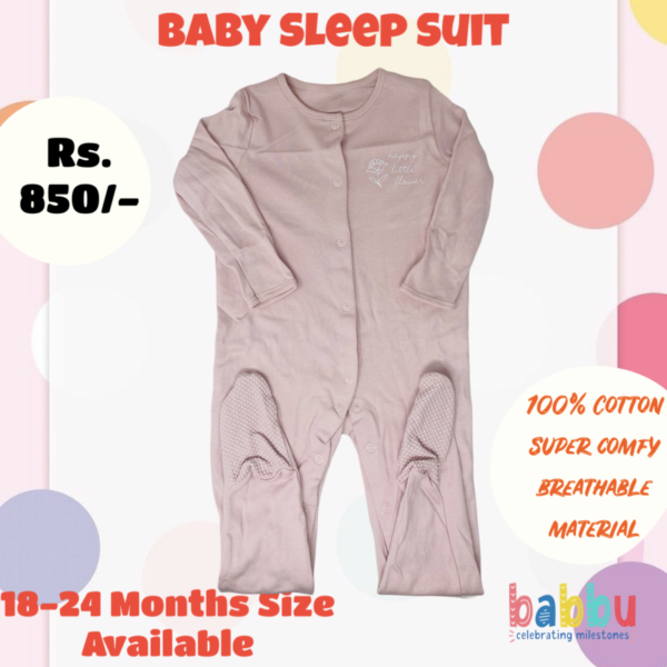 Sleep Suits 18-24 Months - pink tulip