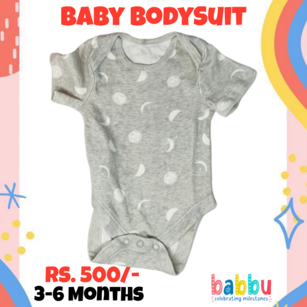 Bodysuits 3-6 Months - Grey with Moons