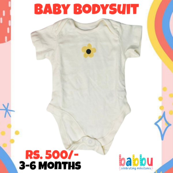 Bodysuits 3-6 Months - White with Flower