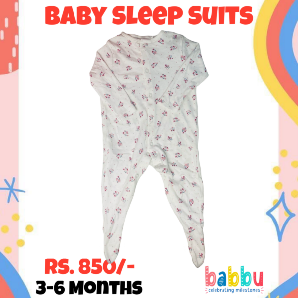 Sleep suits 3-6 Months - Pink Flower Bunch