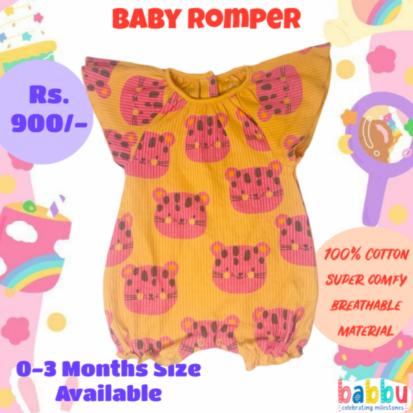 Rompers 0-3 Months - Orange with Red Tiper