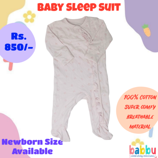 Sleep Suits Newborn - Pink Bows