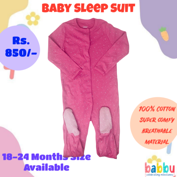 Sleep suits 18-24 Months - Pink with Spots