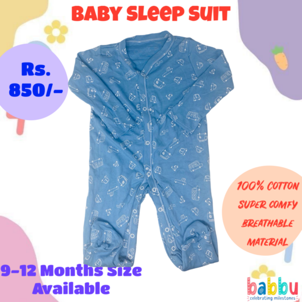 Sleep suits 9-12 Months - Blue Cars