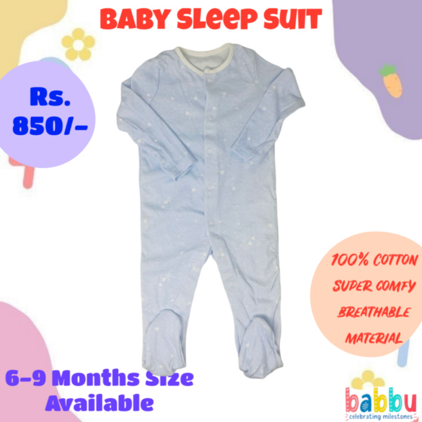 Sleep suits 6-9 Months - Light Blue