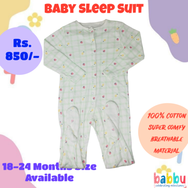 Sleep suits 18-24 Months - Light Green Checks