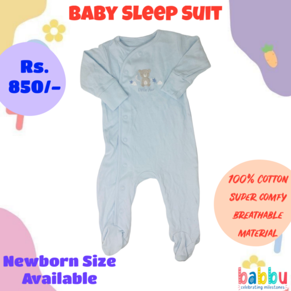 Sleep Suits Newborn - Light Blue Bear