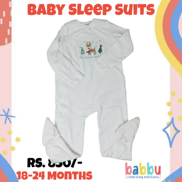 Sleep Suits 18-24 Months -white