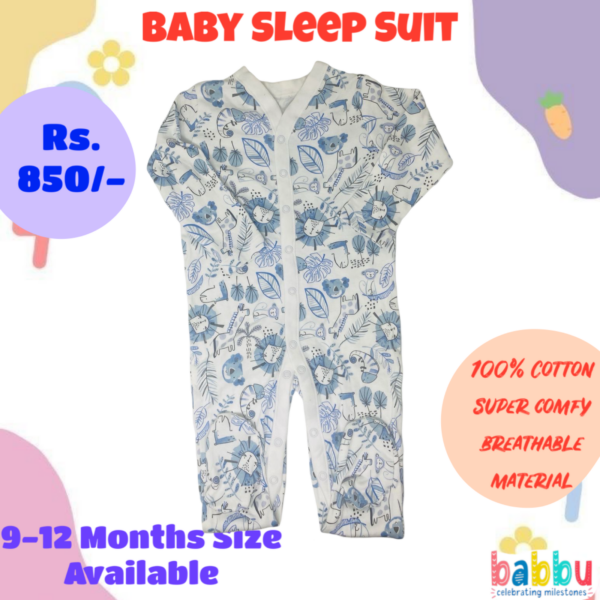 Sleep suits 9-12 Months - Blue Animals