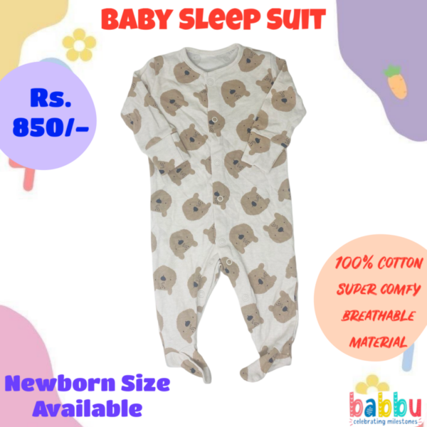 Sleep Suits Newborn - Bear Faces