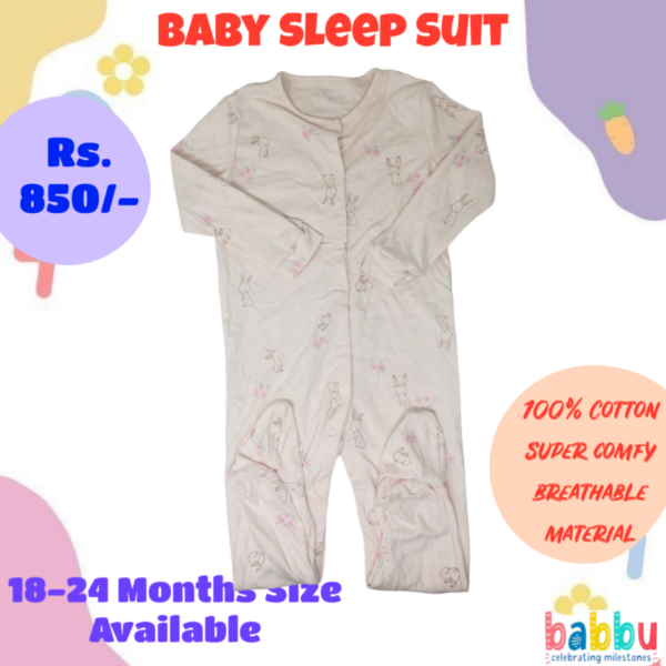 Sleep suits 18-24 Months - Light Pink Bunny