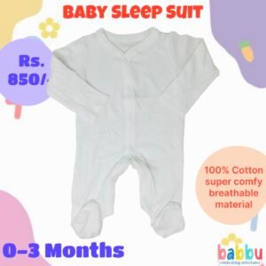 Sleep Suits 0-3 Months - Plain white