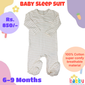 Sleep suits 6-9 Months  - Pink Stripes