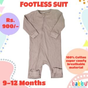 Footless suit 9-12 Months - Textured Brown