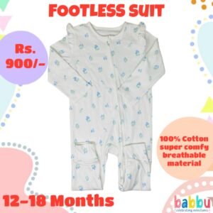 Footless Suit 12-18 Months - Blue Floral