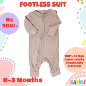 Footless suits 0-3 Months - Textured Brown