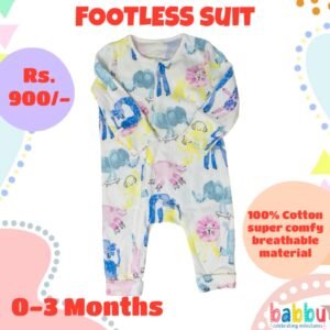 Footless suits 0-3 Months - Multi Color Animals