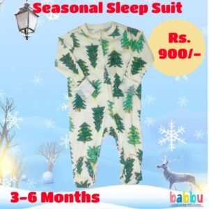 Sleep Suits 3-6 Months - Christmas Trees