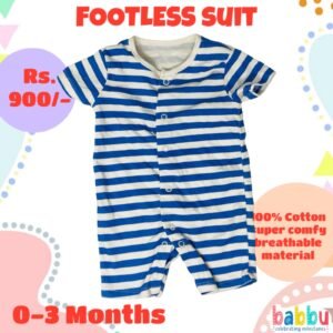 Rompers 0-3 Months - Blue and White Stripes