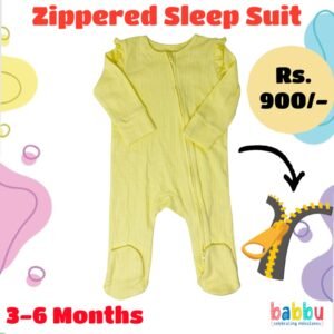 Zipper Sleep suits 3-6 Months - Textured Yellow