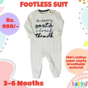 Footless suit suits 3-6 Months - Textured White with I am sorry