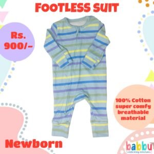 Footless suits Newborn - Multi Color Stripes