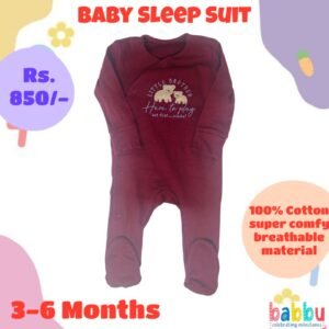 Sleep Suits 3-6 Months - Maroon Two Bears