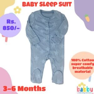 Sleep Suits 3-6 Months - Dark Blue with Stars