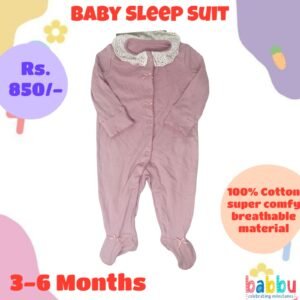 Sleep Suits 3-6 Months - Salmon Pink