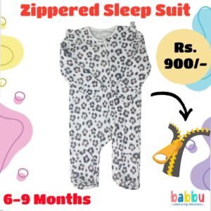 Zipper Sleep suits 6-9 Months - Lepord Print