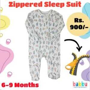 Zipper Sleep suits 6-9 Months - Flowers and Bunnies