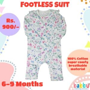 Footless suits 6-9 Months - Pink Flowers and Butterflies