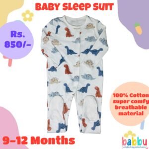 Sleep Suits 9-12 Months - Dinos