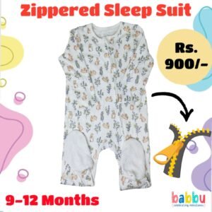 Zipper Sleep suits 9-12 Months - Bunny and Flowers